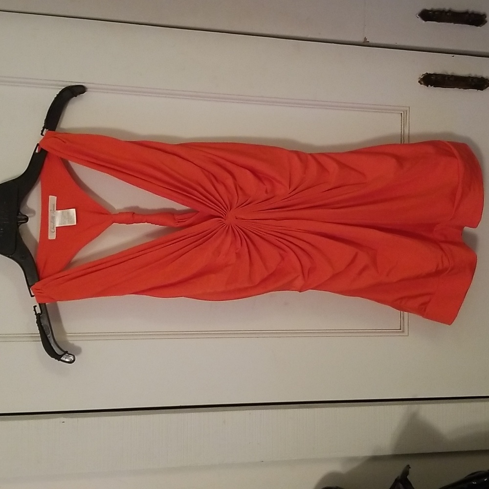 Women's Charlotte Russe orange halter top style tank/blouse size large